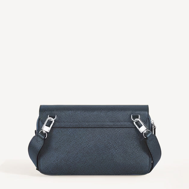 Montblanc borsa a tracolla pelle Sartorial tweed blu 220423