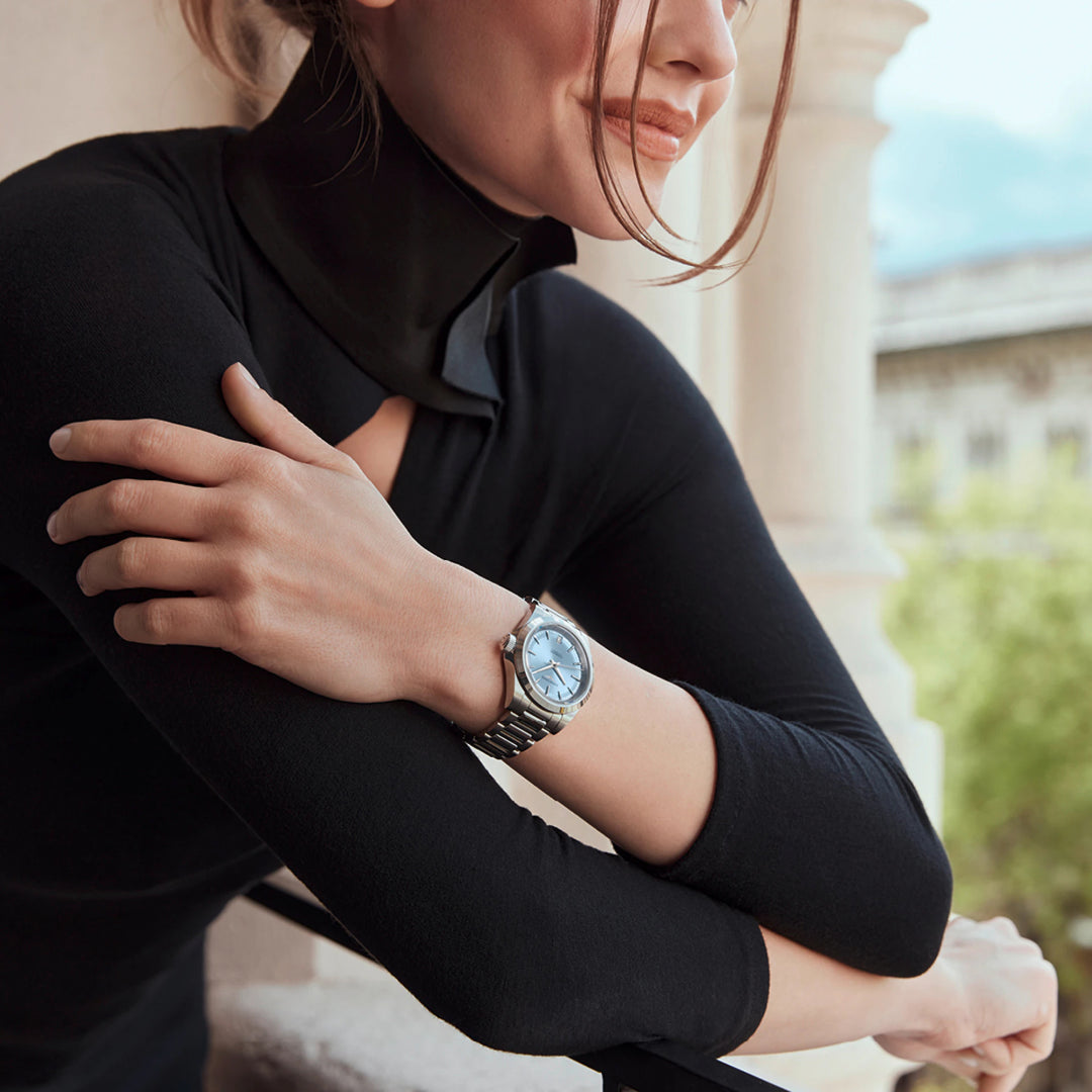 Longines Conquest klocka 34mm blå automatstål L3.430.4.92.6