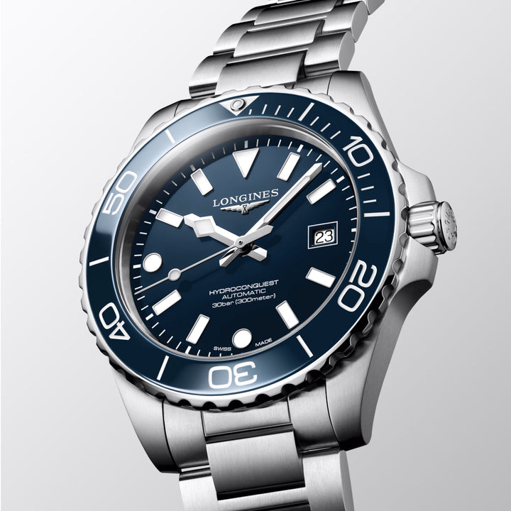 Longines Hydroconquest 42mm sininen automaattinen teräskello L3.788.4.96.6