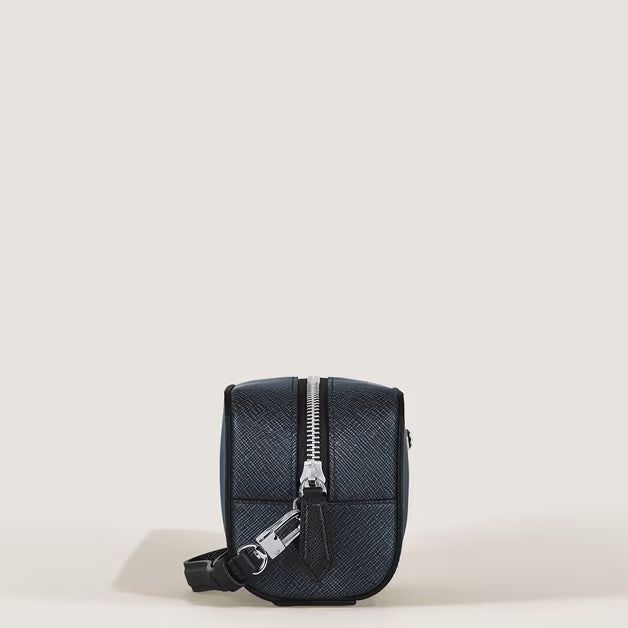 Montblanc liten necessär Sartorial blått tweedläder 221696