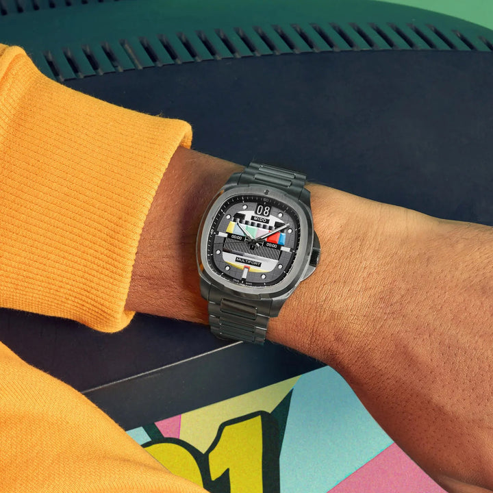 Relógio Mido Multifort TV Big Date S01E02 40mm automático cinza aço antracite PVD acabamento M049.526.33.081.01