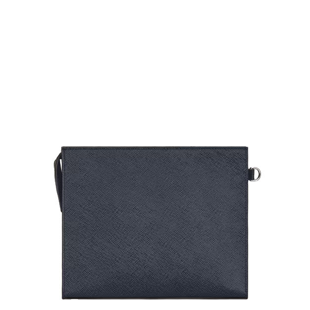 Montblanc blå tweed sartorial clutch taske 220428