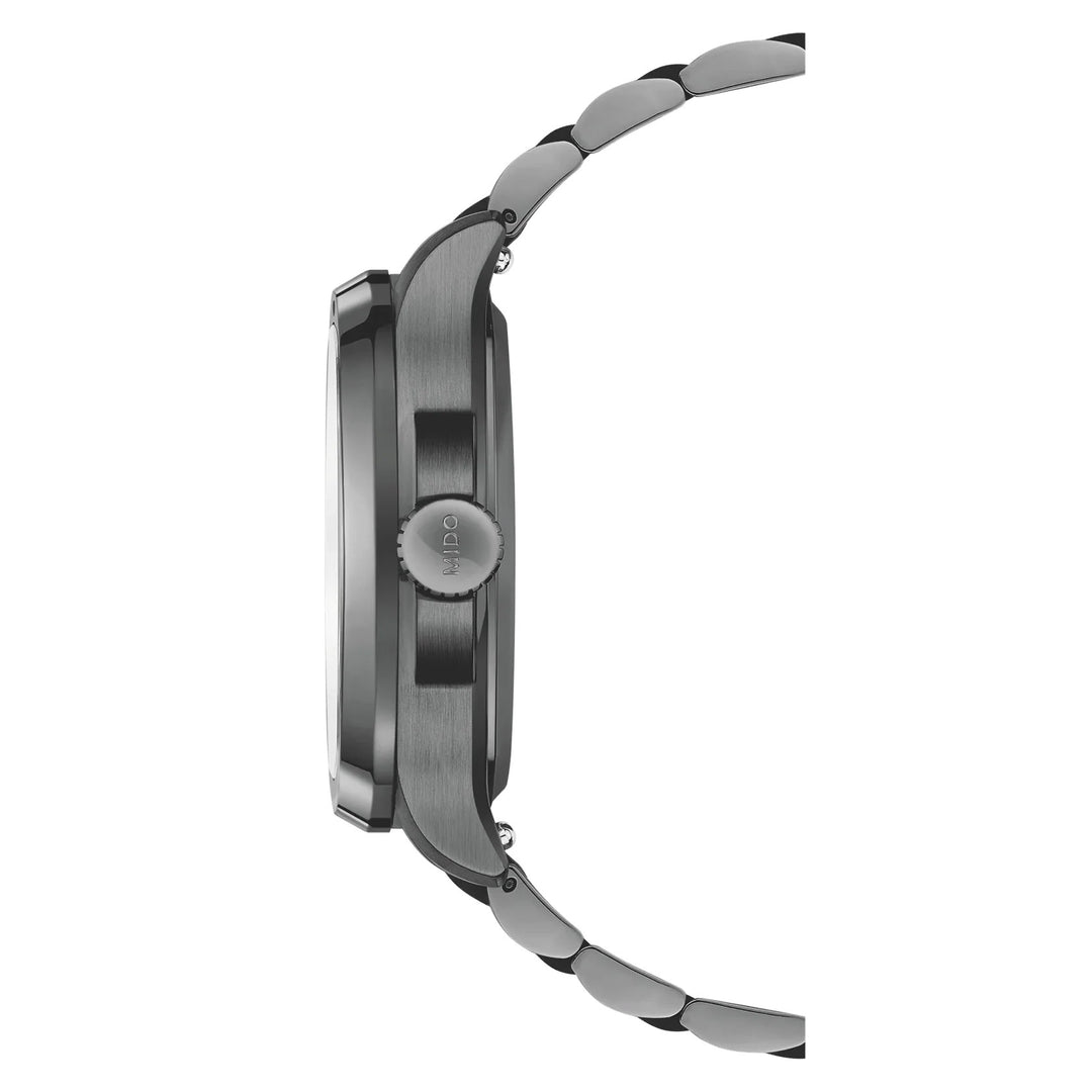 Relógio Mido Multifort TV Big Date S01E02 40mm automático cinza aço antracite PVD acabamento M049.526.33.081.01