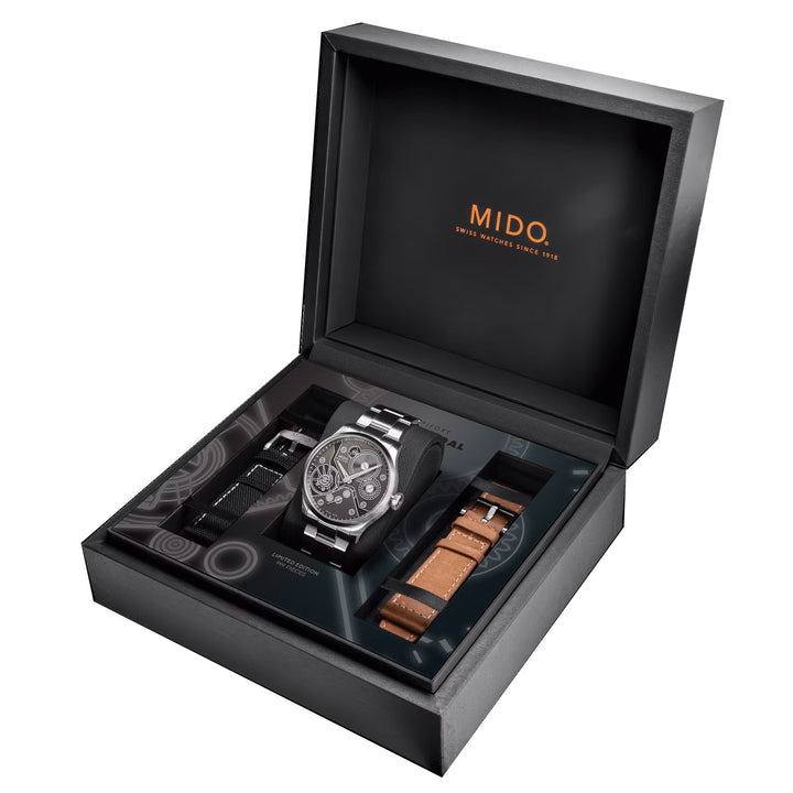 Mido ur Multifort Mechanical Limited edition 999 styk 44mm antracit manuelt optræk stål M038.605.11.060.00