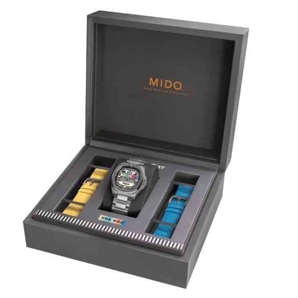 Relógio Mido Multifort TV Big Date S01E02 40mm automático cinza aço antracite PVD acabamento M049.526.33.081.01