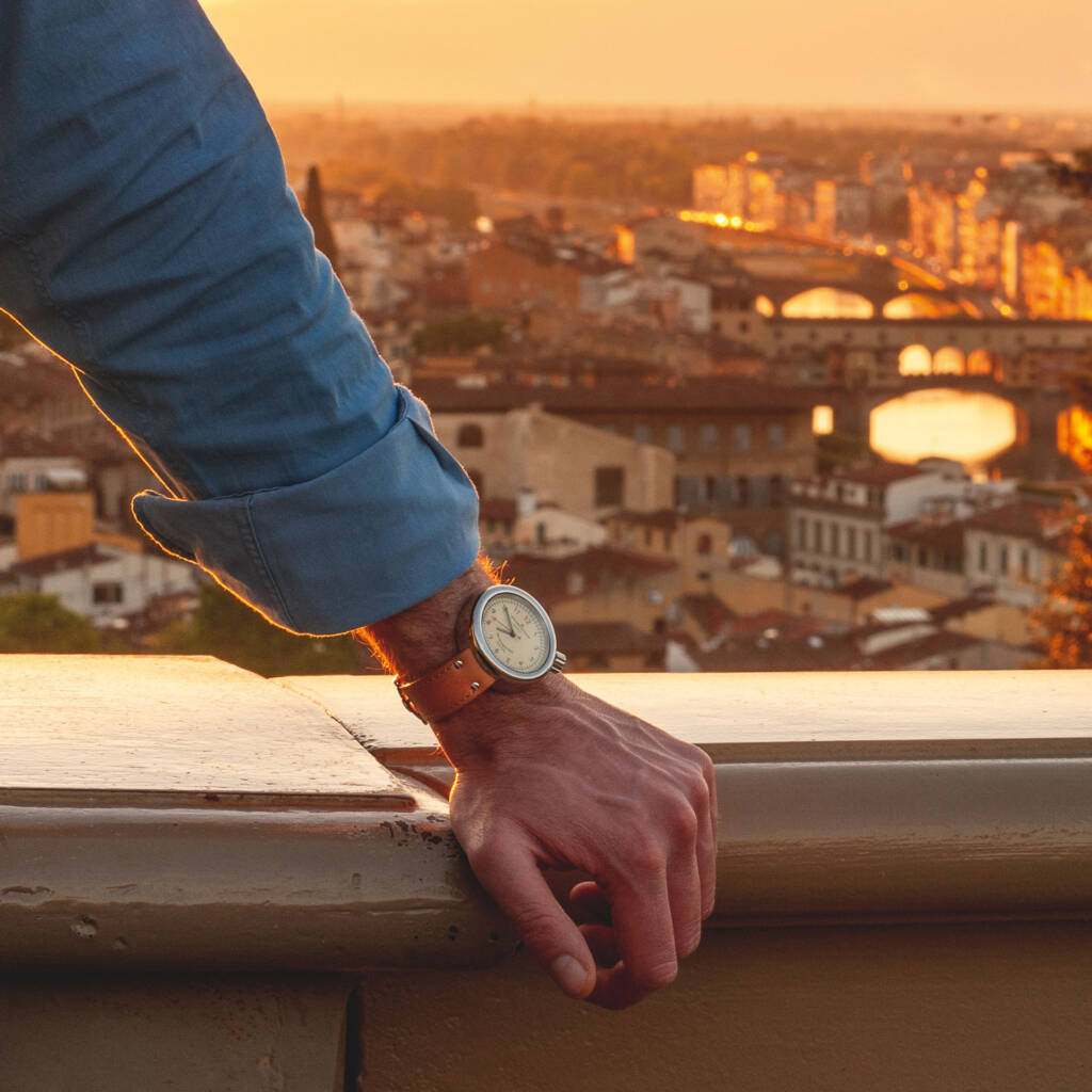Giuliano Mazzuoli Manométer óra 45mm elefántcsont automata acél MRP01N