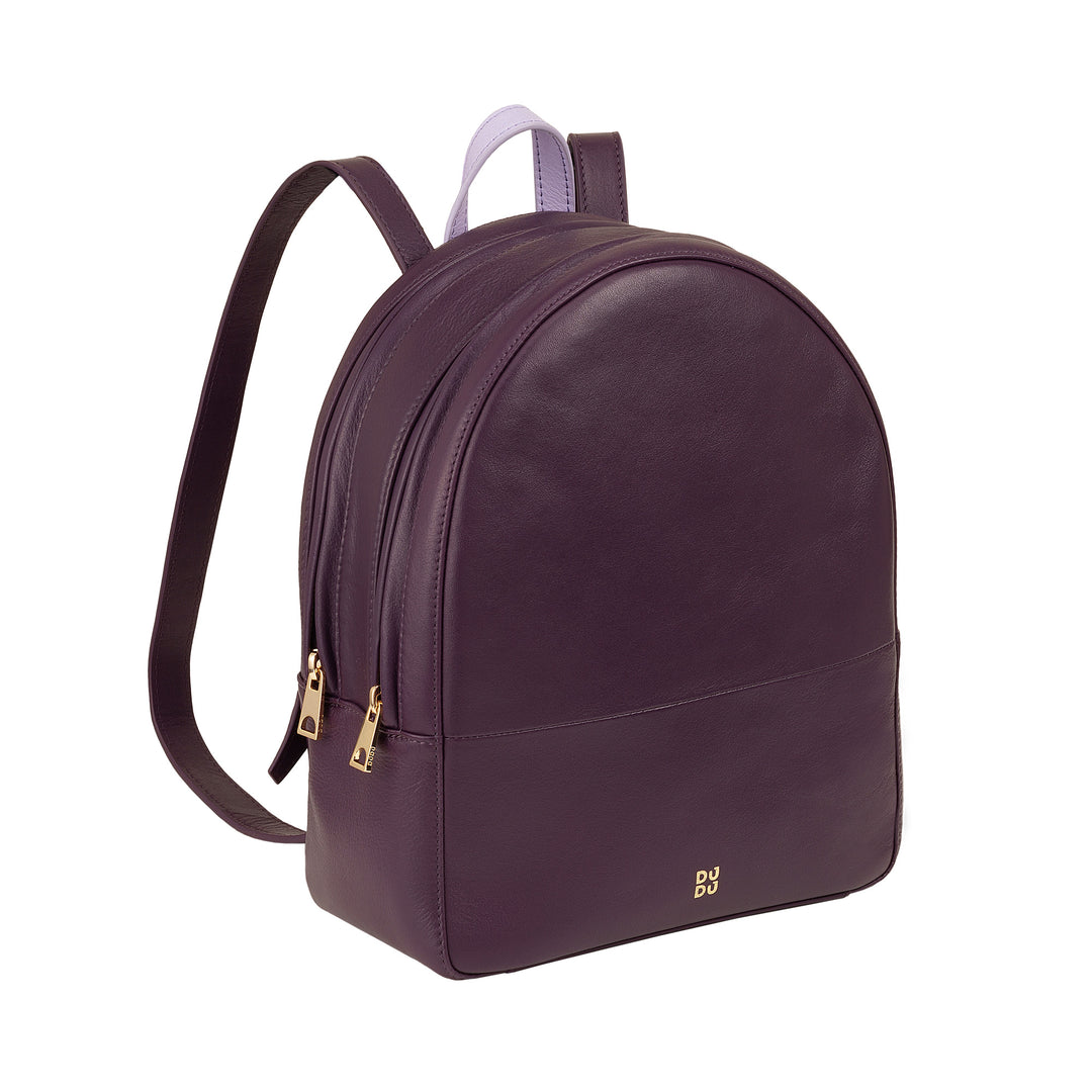 DUDU Women's Colorful Summer Backpack in Soft Leather Multicolor Backpack with Double Zip Zip