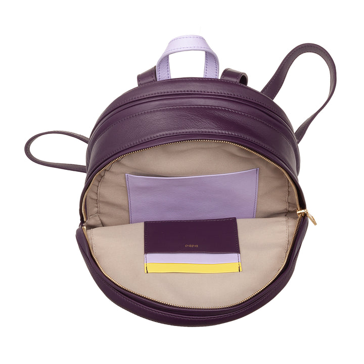 DUDU Women's Colorful Summer Backpack in Soft Leather Multicolor Backpack with Double Zip Zip