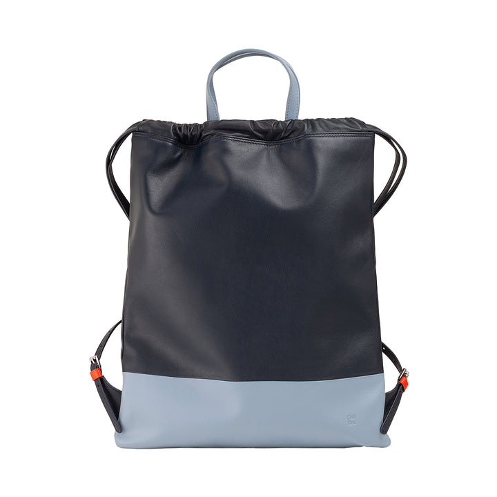 DUDU Women's Leather Duffle Backpack Fashion Sports Bag Bag with Drawstring and Thin Leather Shoulder Straps