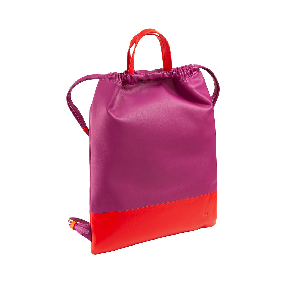 Mochila feminina de couro DUDU, bolsa esportiva moderna com cordão e alças finas de couro