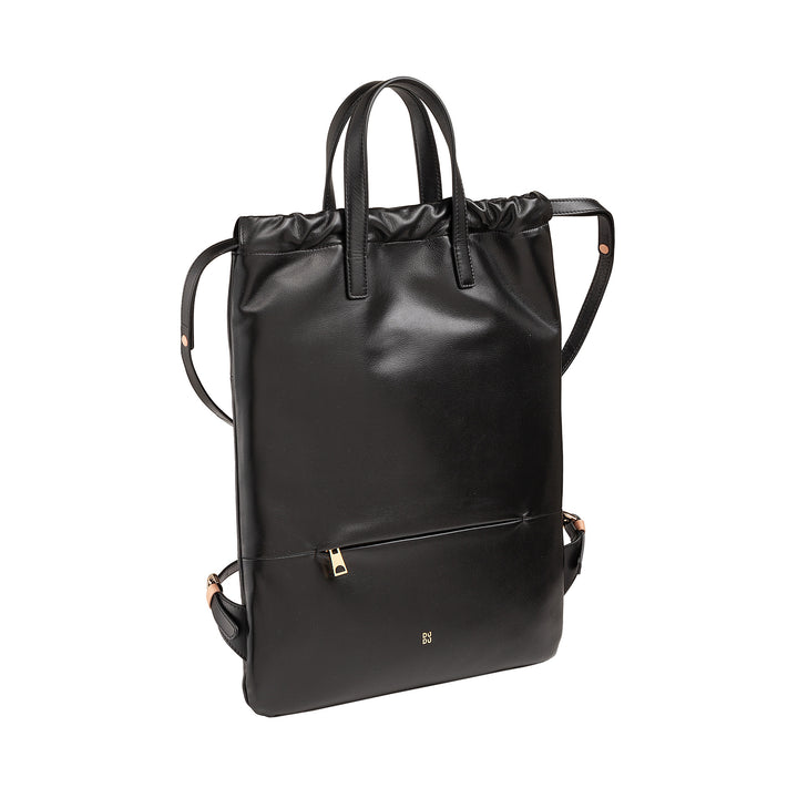 Mochila feminina DUDU em couro macio, mochila com cordão e botão magnético, alça dupla, mochila simples e elegante