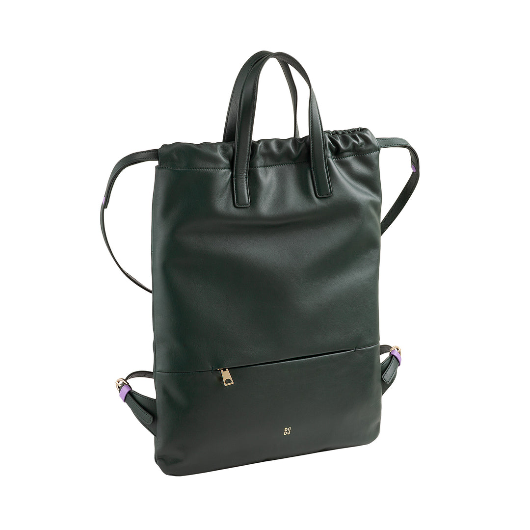 Γυναικείο σακίδιο πλάτης DUDU από μαλακό δέρμα, σακίδιο πλάτης με κορδόνι και μαγνητικό κουμπί, διπλή λαβή, απλό κομψό σακίδιο