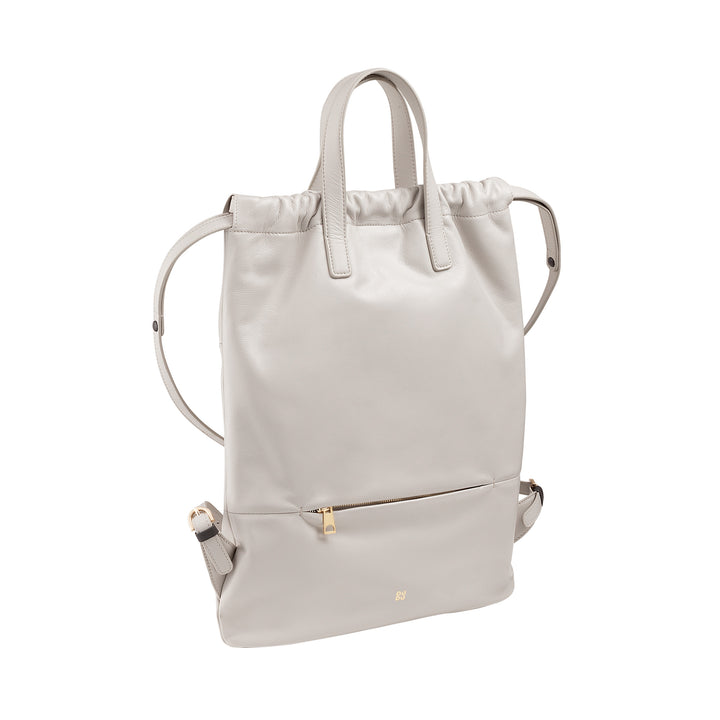 Mochila feminina DUDU em couro macio, mochila com cordão e botão magnético, alça dupla, mochila simples e elegante