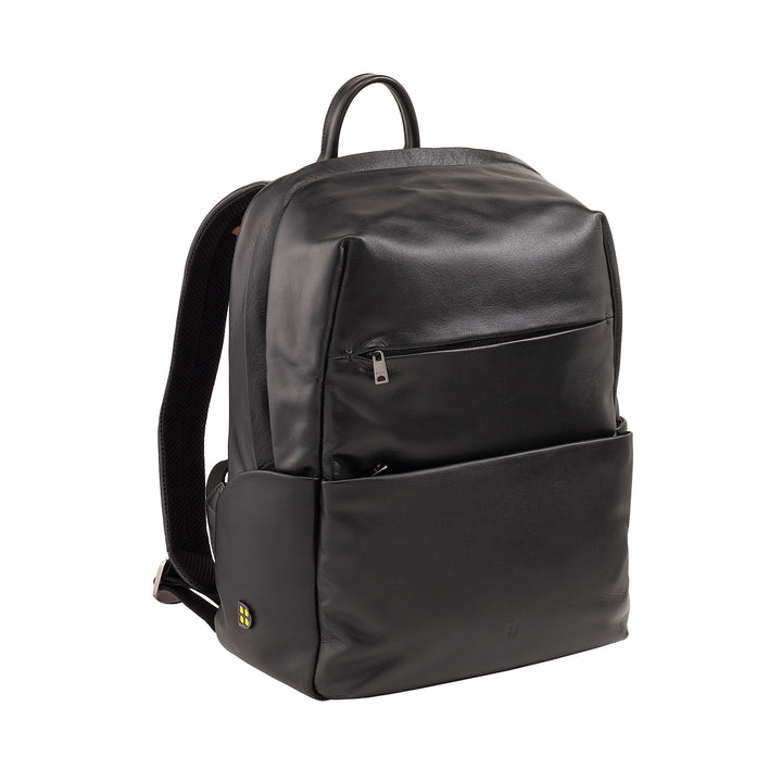 DUDU Unisex Leather Travel Backpack for Men and Women - Stylish and Durable Backpack for Tablet, Hiking and Work - Adjustable Shoulder Straps and Ergonomic Design