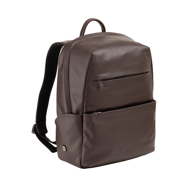 DUDU Unisex Leather Travel Backpack for Men and Women - Stylish and Durable Backpack for Tablet, Hiking and Work - Adjustable Shoulder Straps and Ergonomic Design