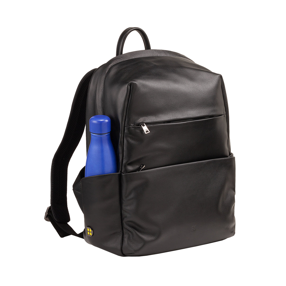 DUDU Unisex Leather Travel Backpack for Men and Women - Stylish and Durable Backpack for Tablet, Hiking and Work - Adjustable Shoulder Straps and Ergonomic Design