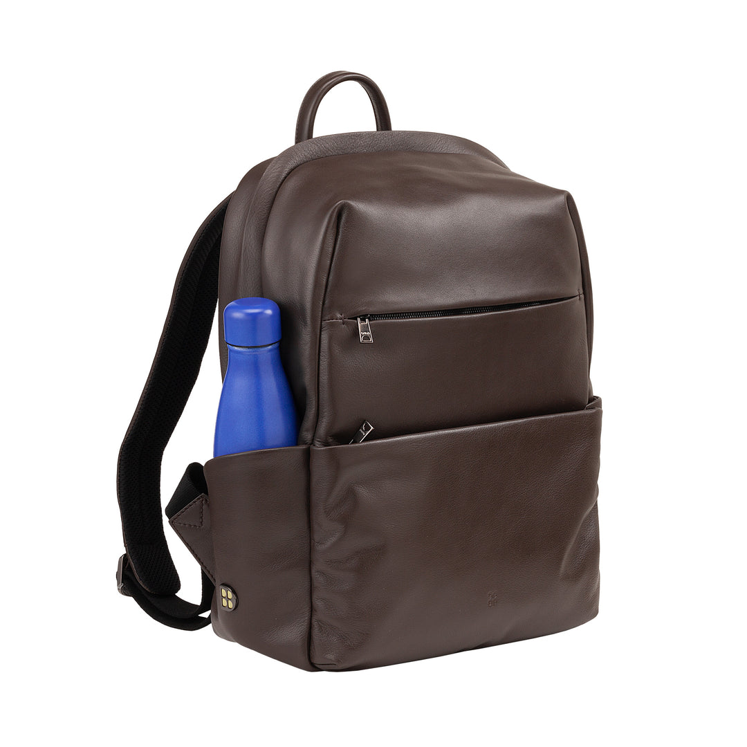 DUDU Unisex Leather Travel Backpack for Men and Women - Stylish and Durable Backpack for Tablet, Hiking and Work - Adjustable Shoulder Straps and Ergonomic Design