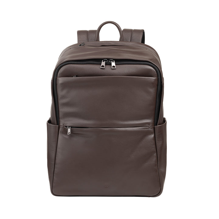 Mochila de couro DUDU para homens e mulheres, suporte para PC de até 15,6 "MacBook de 16 polegadas, mochila de viagem de 20 litros, elegante mochila de escritório para trabalho com vários compartimentos