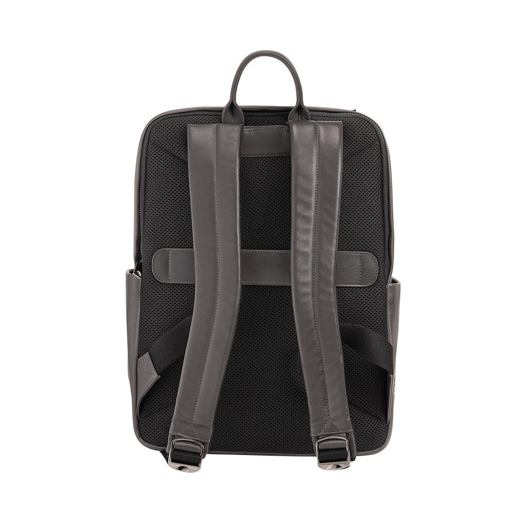 DUDU Leather Backpack for Men and Women, PC holder up to 15.6" MacBook 16 Inch, 20 Liter Travel Backpack, Elegant Multicompartment Work Office Backpack