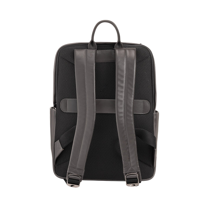 DUDU Leather Backpack for Men and Women, PC holder up to 15.6" MacBook 16 Inch, 20 Liter Travel Backpack, Elegant Multicompartment Work Office Backpack