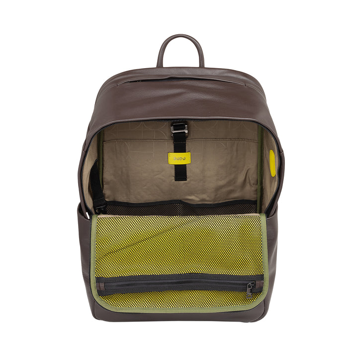 Mochila de couro DUDU para homens e mulheres, suporte para PC de até 15,6 "MacBook de 16 polegadas, mochila de viagem de 20 litros, elegante mochila de escritório para trabalho com vários compartimentos