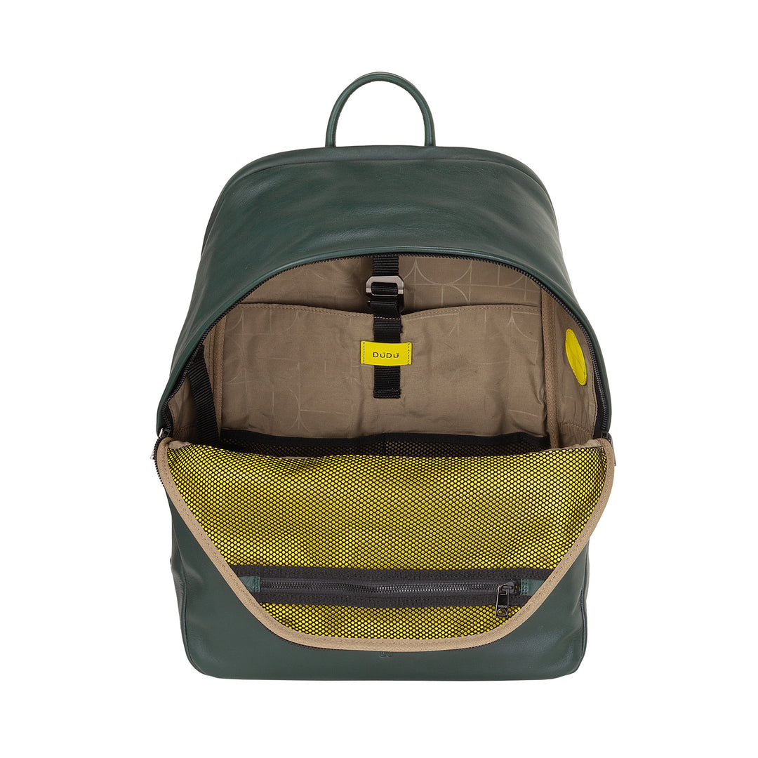 Mochila de couro DUDU para homens e mulheres, suporte para PC de até 15,6 "MacBook de 16 polegadas, mochila de viagem de 20 litros, mochila de trabalho de escritório com um design elegante e essencial