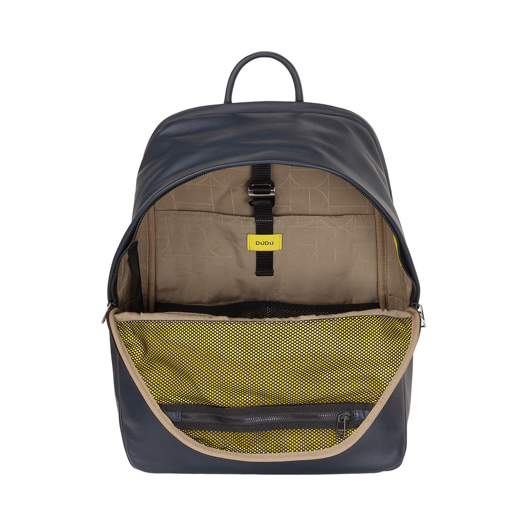 Mochila de couro DUDU para homens e mulheres, suporte para PC de até 15,6 "MacBook de 16 polegadas, mochila de viagem de 20 litros, mochila de trabalho de escritório com um design elegante e essencial