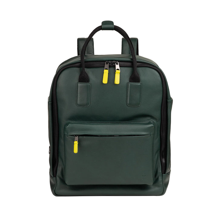 DUDU bőr hátizsák férfiaknak és nőknek - Elegáns és tágas unisex alkalmi hátizsák, 19 liter, elülső zsebbel és táblagép rekesszel, tökéletes munkához, utazáshoz és szabadidőhöz