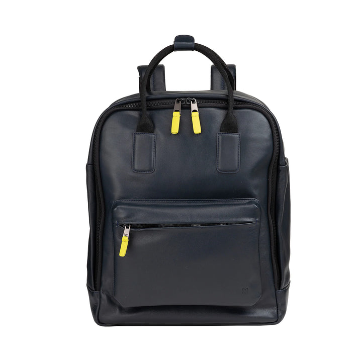 DUDU Zaino in Pelle Uomo Donna – Zaino Casual Unisex Elegante e Capiente, 19 Litri, con Tasca Frontale e Scomparto Tablet, Perfetto per Lavoro, Viaggio e Tempo Libero