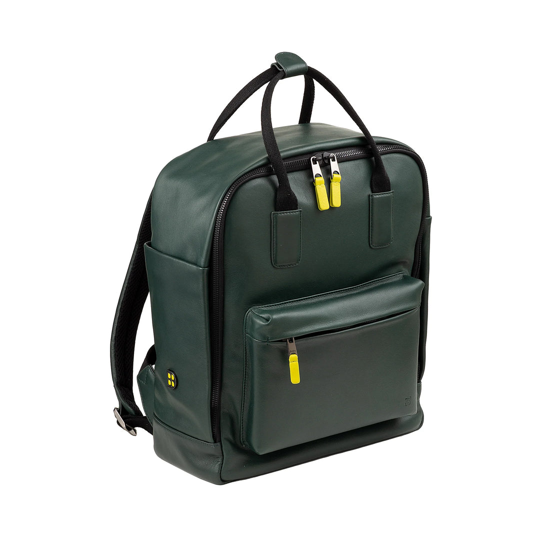 DUDU bőr hátizsák férfiaknak és nőknek - Elegáns és tágas unisex alkalmi hátizsák, 19 liter, elülső zsebbel és táblagép rekesszel, tökéletes munkához, utazáshoz és szabadidőhöz