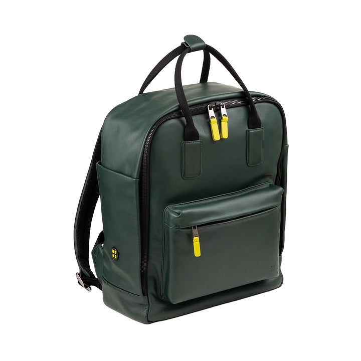 DUDU bőr hátizsák férfiaknak és nőknek - Elegáns és tágas unisex alkalmi hátizsák, 19 liter, elülső zsebbel és táblagép rekesszel, tökéletes munkához, utazáshoz és szabadidőhöz