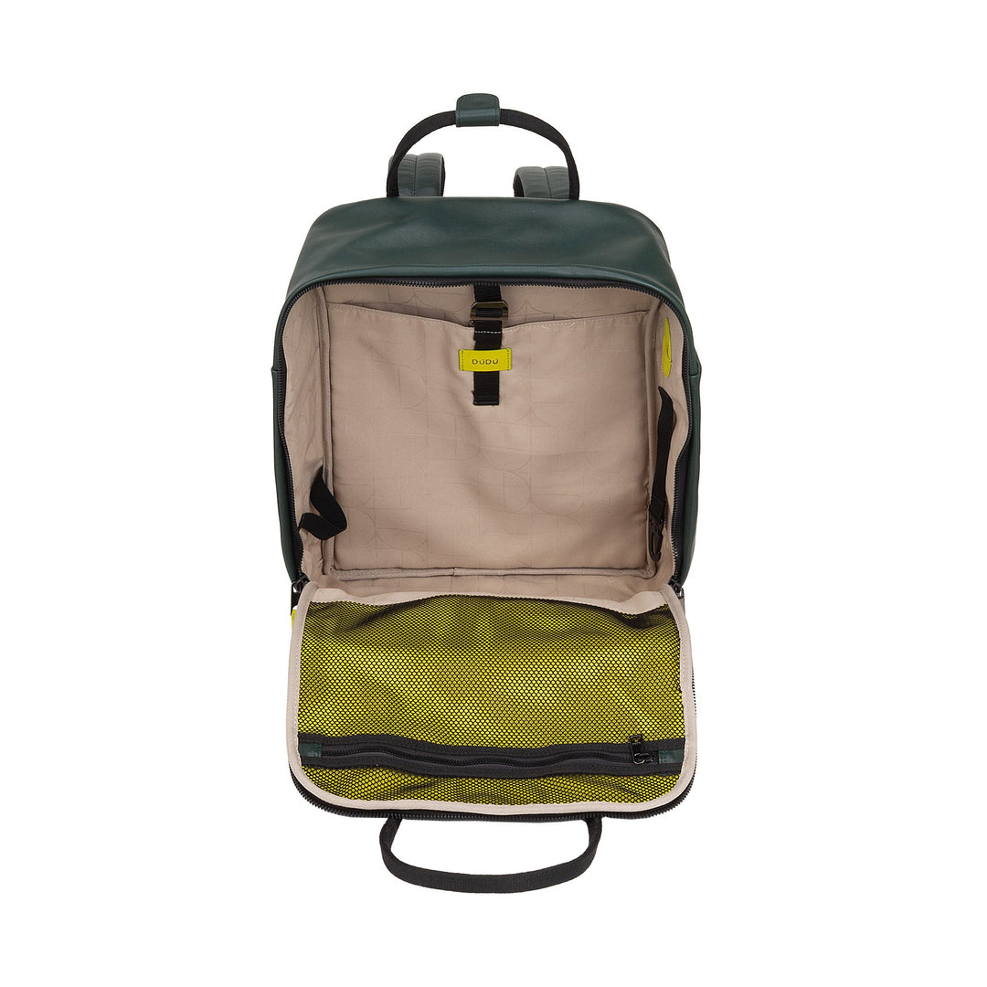 DUDU bőr hátizsák férfiaknak és nőknek - Elegáns és tágas unisex alkalmi hátizsák, 19 liter, elülső zsebbel és táblagép rekesszel, tökéletes munkához, utazáshoz és szabadidőhöz