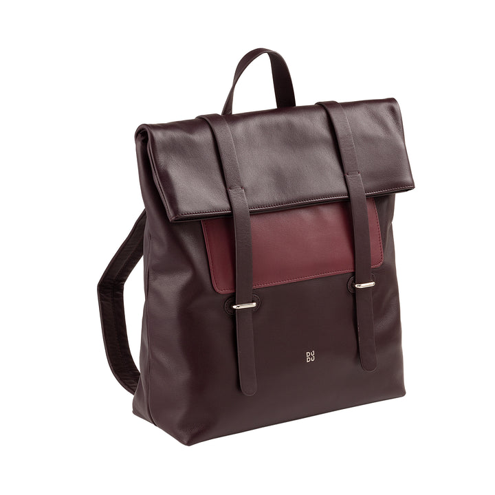 DUDU farverig læderrygsæk til mænd, kvinder, stor blød rygsæk 14L multilommer afslappet sportsdesign