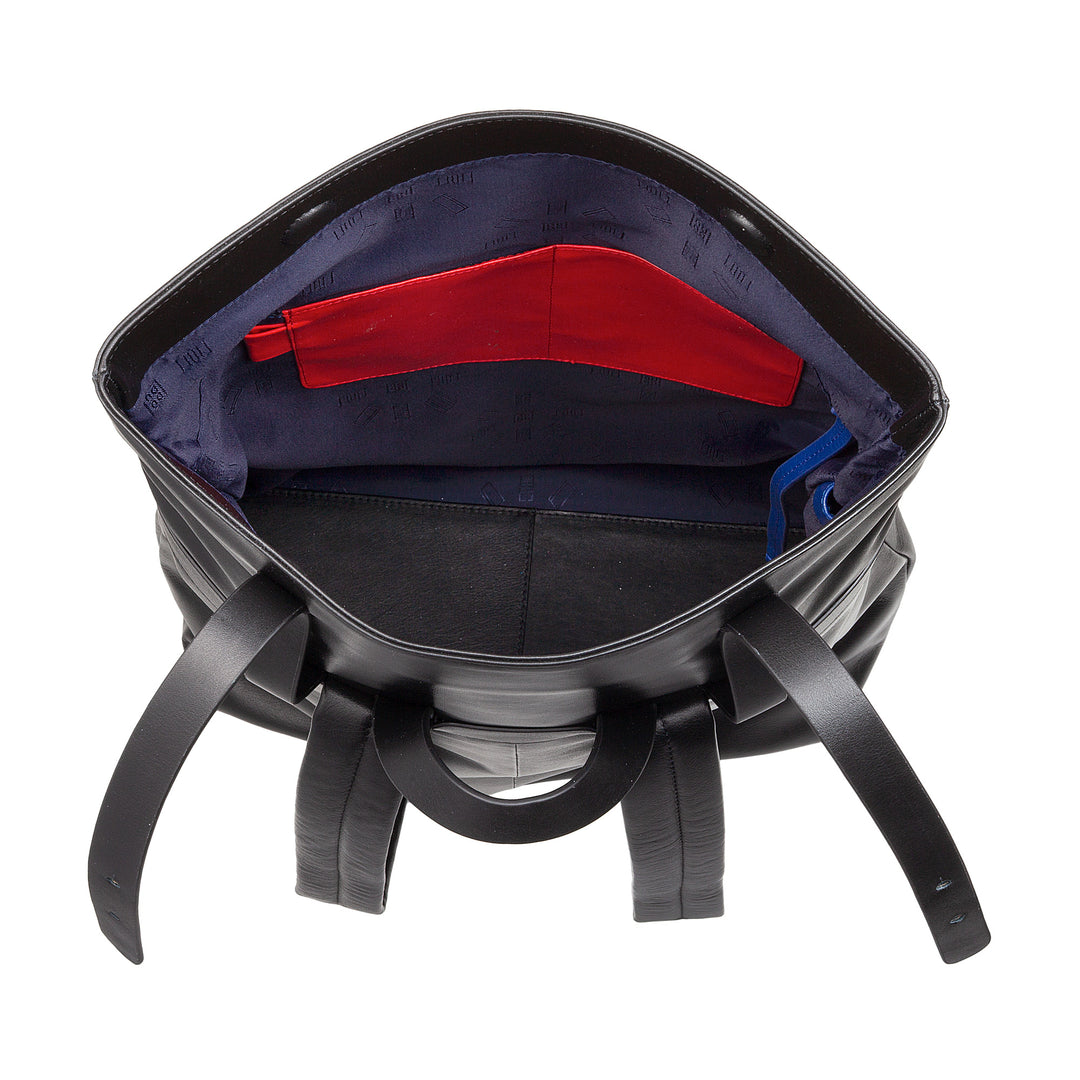 DUDU farverig læderrygsæk til mænd, kvinder, stor blød rygsæk 14L multilommer afslappet sportsdesign