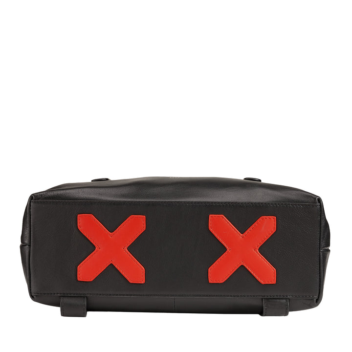 DUDU farverig læderrygsæk til mænd, kvinder, stor blød rygsæk 14L multilommer afslappet sportsdesign