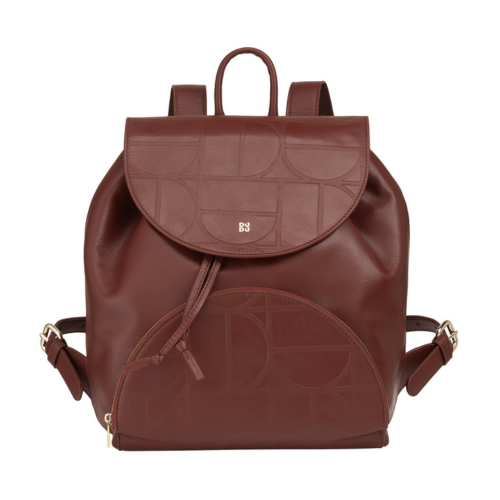DUDU Women's Backpack in Soft Leather with Drawstring - Elegant, Spacious and Adjustable Backpack for Daily Use