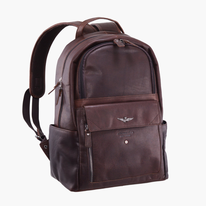 Aeronautica Militare Mochila de cuero para hombre línea Vintage AM355-MO