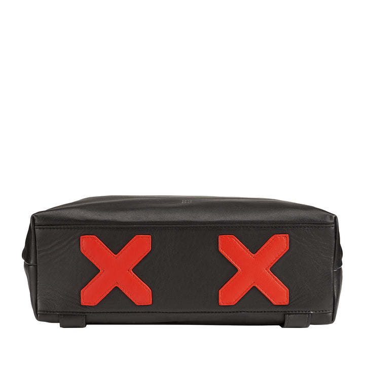 DUDU Men's Backpack, Women's Casual Soft Backpack in Genuine Leather with Zipper Large Colorful Backpack for Work and Leisure