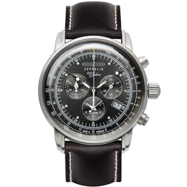 Zeppelin 100 Years Zeppelin Chronograph 42mm černá křemenná ocel 7680-2 - Capodagli 1937