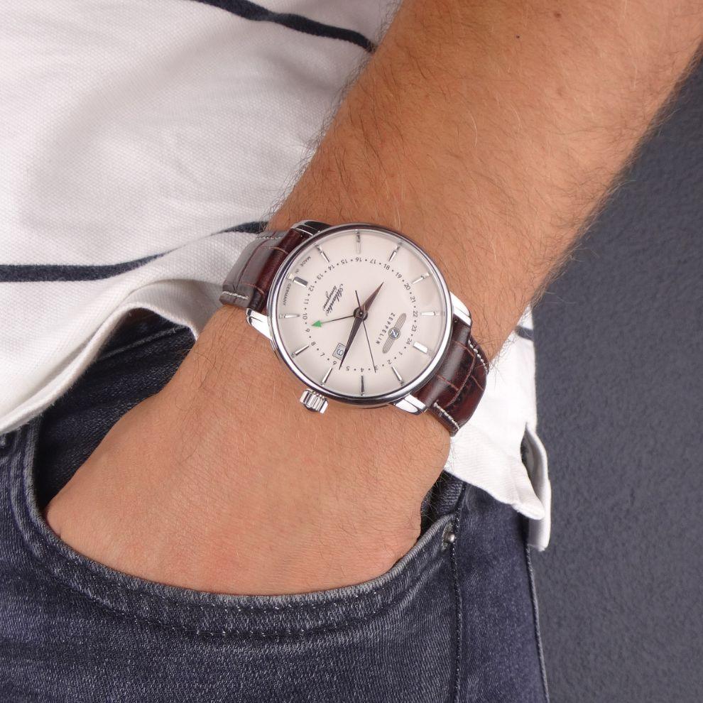 Zeppelin Atlantic Dual Time 41 mm acero cuarzo marfil 8442-5 - Capodagli 1937