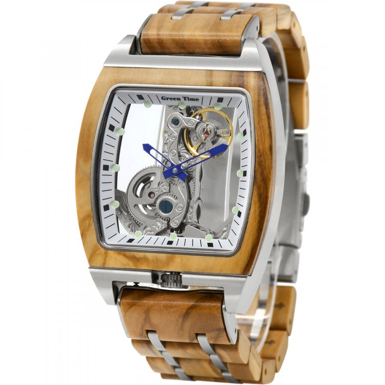 Green Time Automatikuhr 44x39mm Automatik Stahl Holz ZW169B