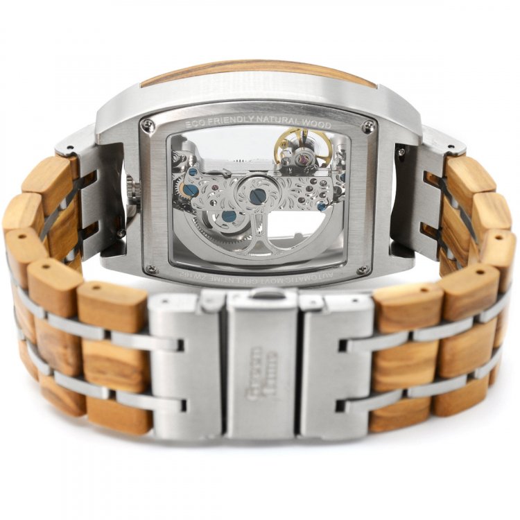 Green Time Automatikuhr 44x39mm Automatik Stahl Holz ZW169B
