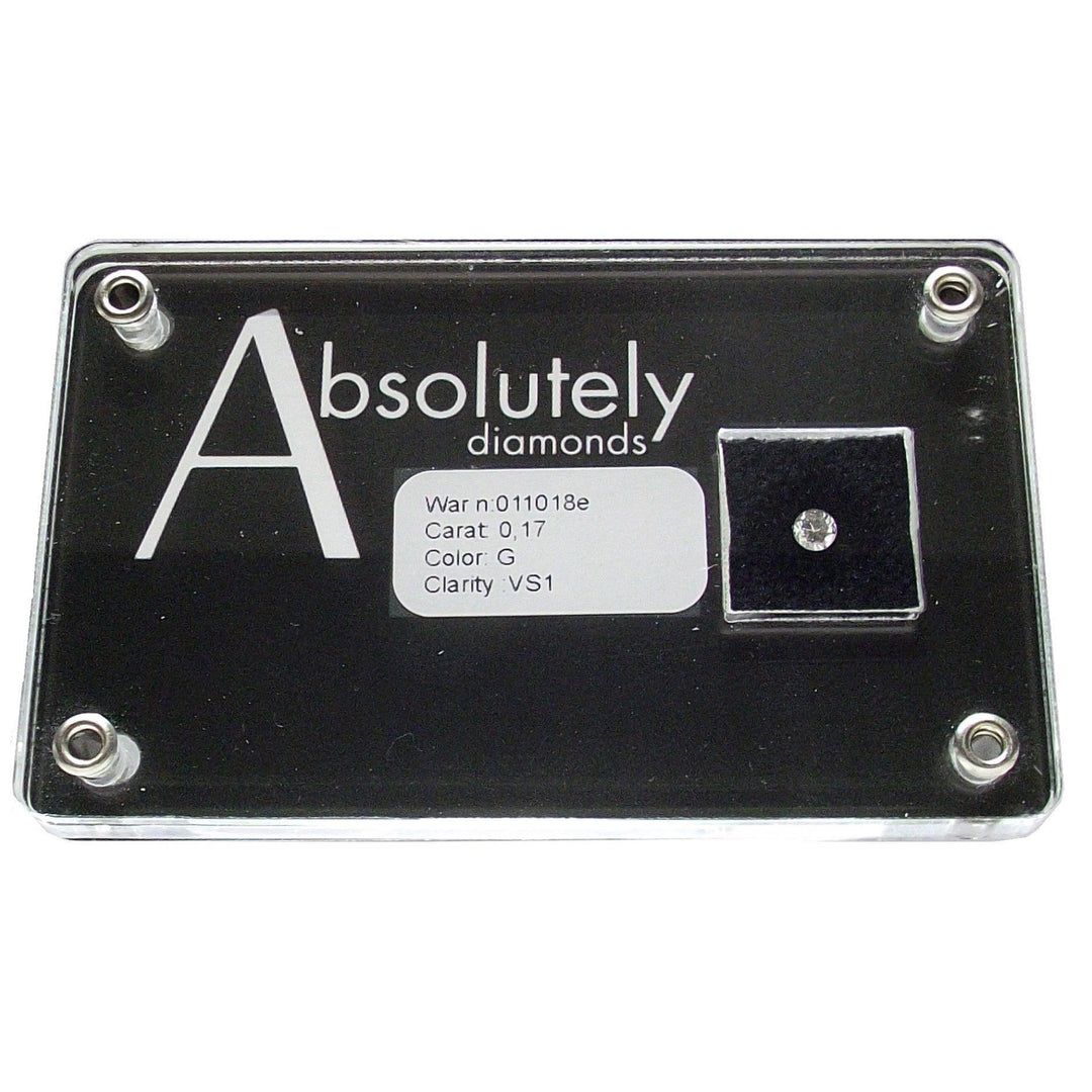 Absolutely Diamonds μπριγιάν κομμένο διαμάντι σε συσκευασία blister 0,17 καρατίων χρώμα G διαύγεια VS1 - Gioielleria Capodagli