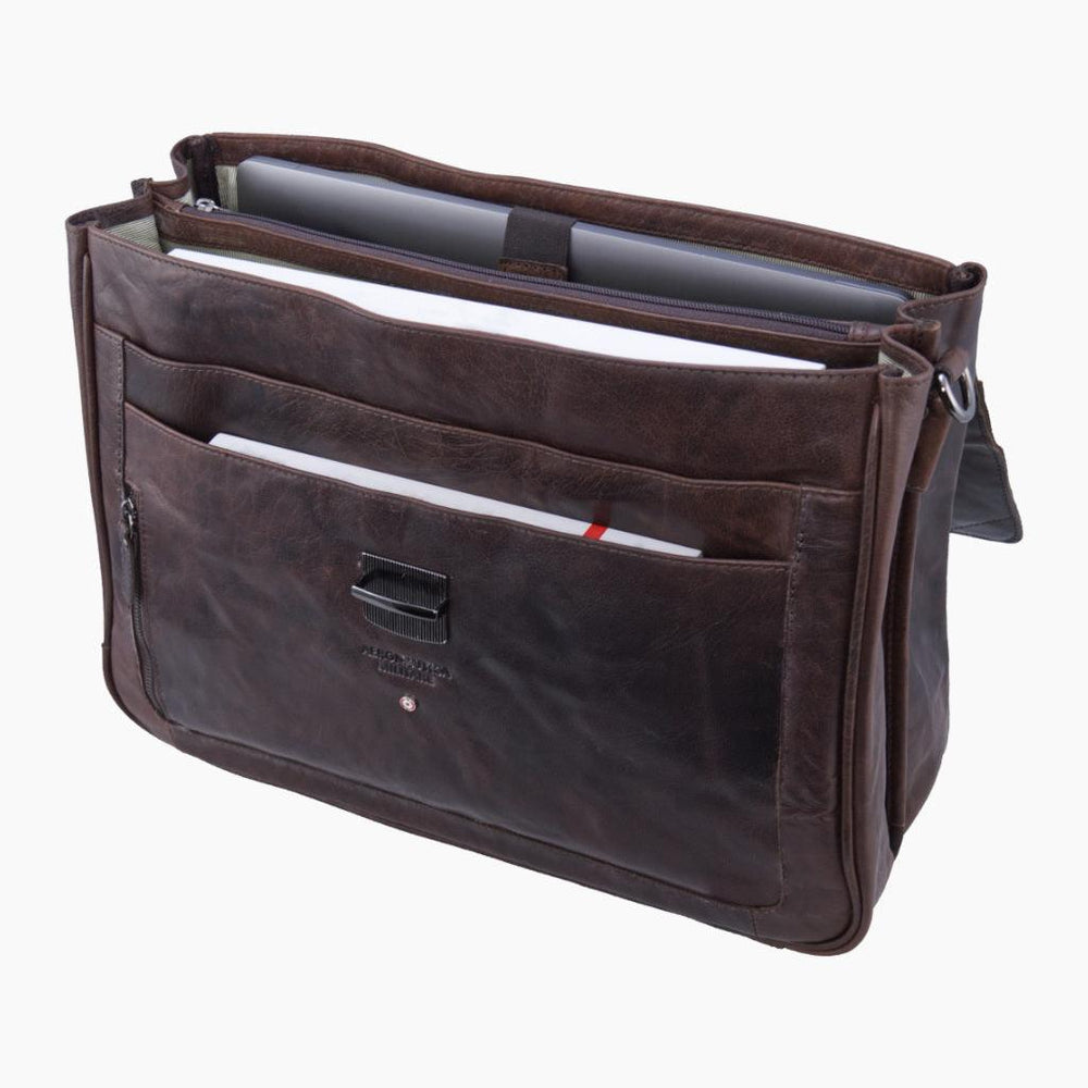 Aeronautica Militare Servietă profesională pentru laptop Vintage AM304-MO - Capodagli 1937