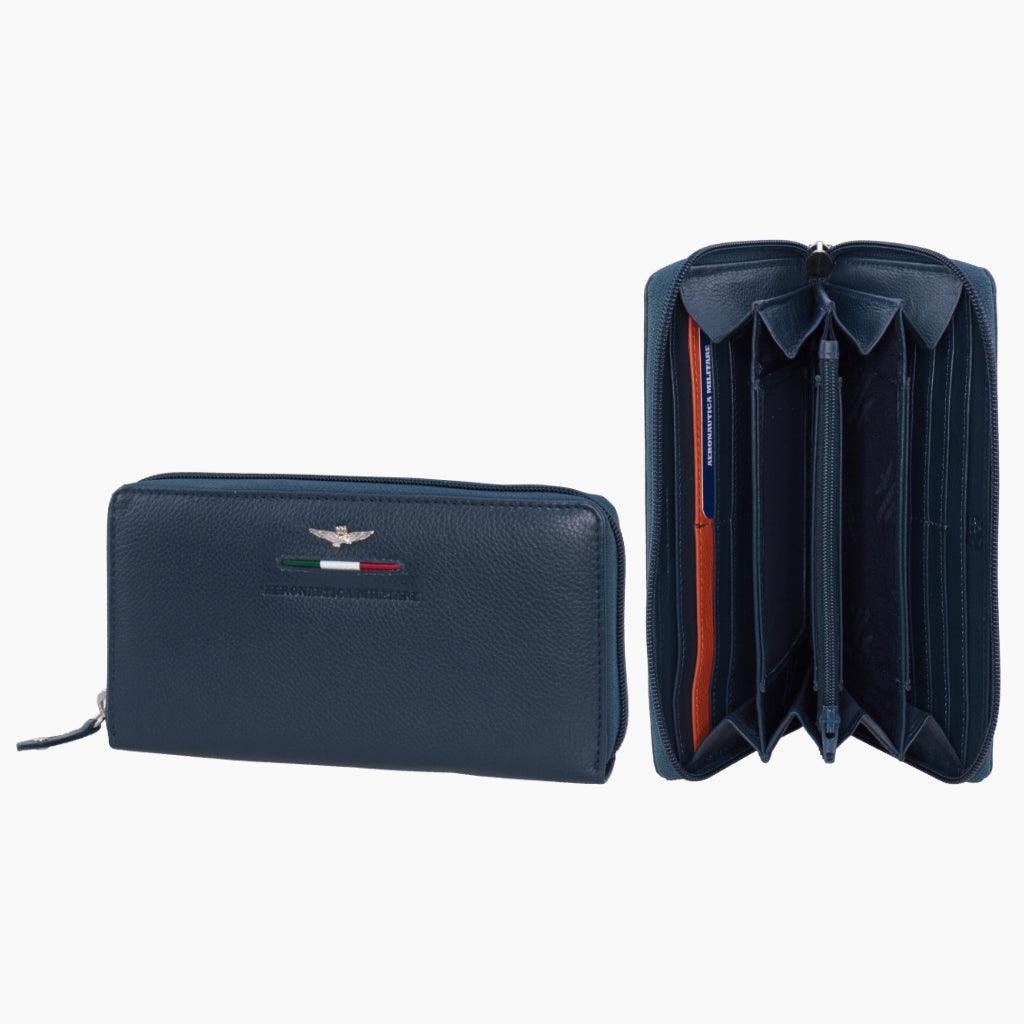 Cartera con cremallera línea Aeronautica Militare Fighter AM157-BL - Capodagli 1937