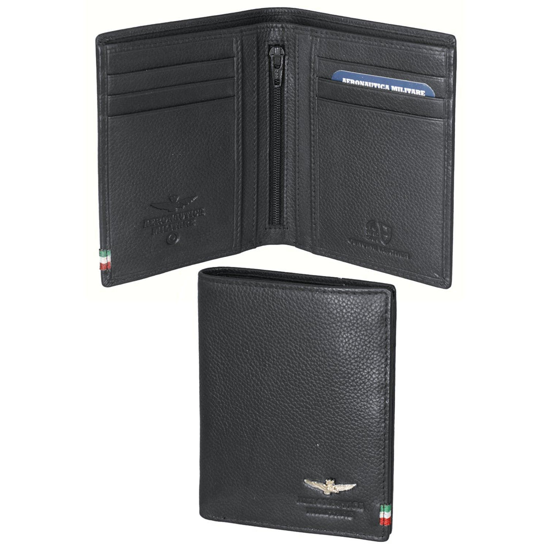 Aeronautica Militare Vertical Flag pénztárca érme zsebbel bőr AM105-NE - Capodagli 1937