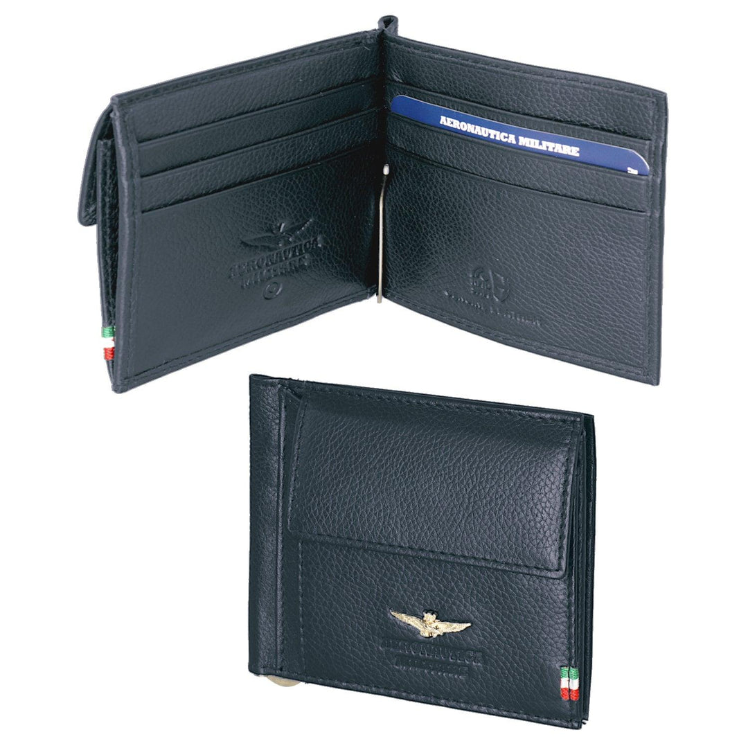 Aeronautica Militare Leather wallet with money clip FLAG AM110-BL - Capodagli 1937