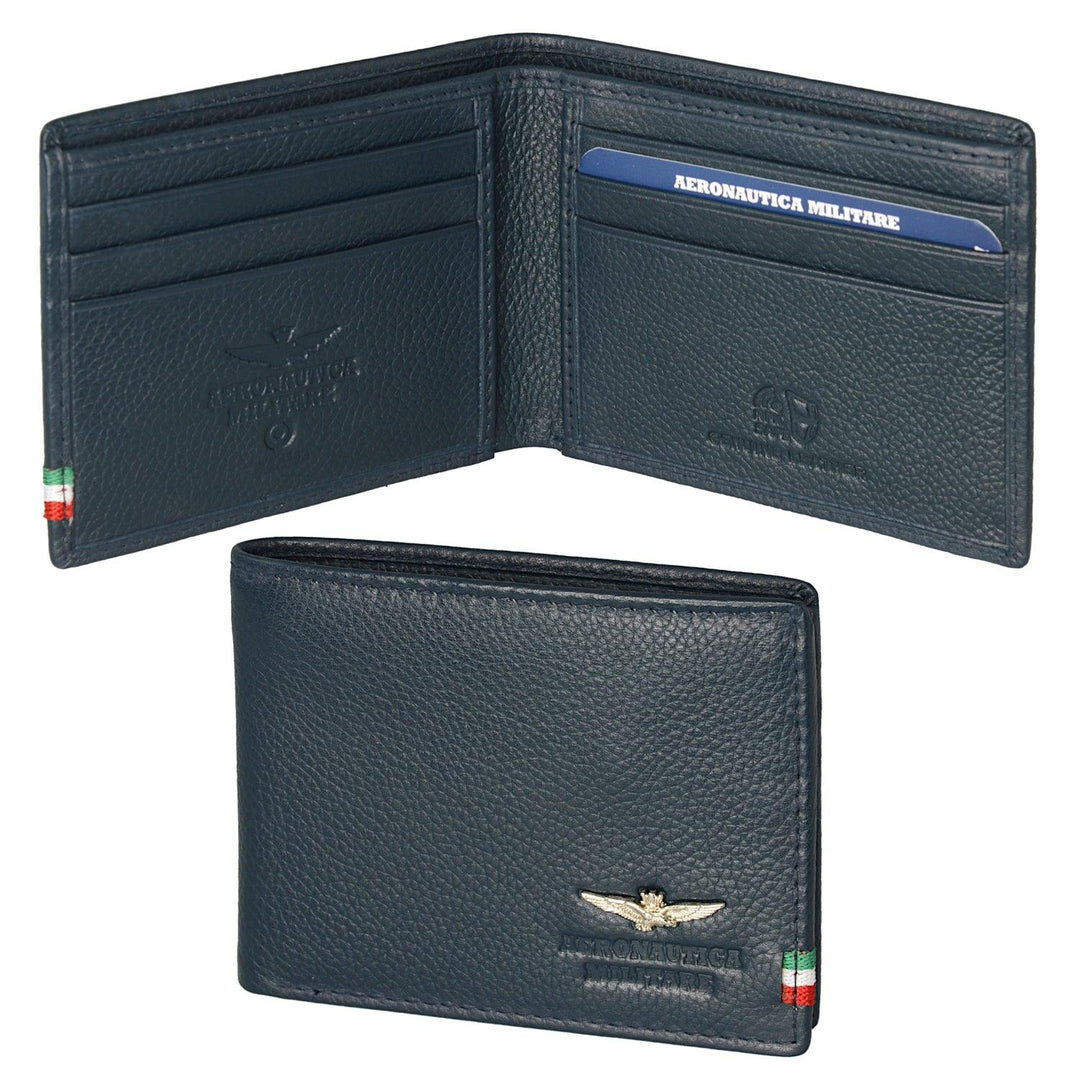 Aeronautica Militare Men's wallet in genuine leather Flag line AM100-BL - Capodagli 1937