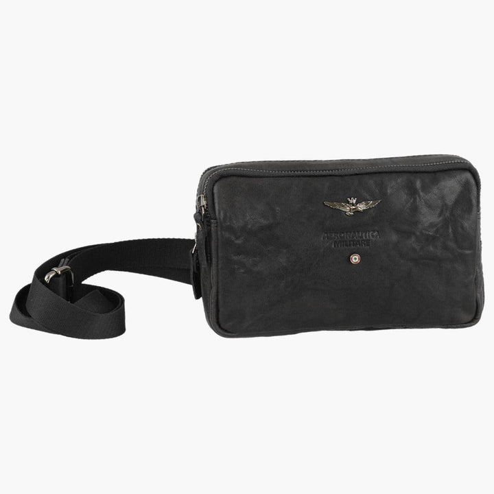 Aeronautica Militare Small Vintage leather shoulder bag AM309-NE - Capodagli 1937