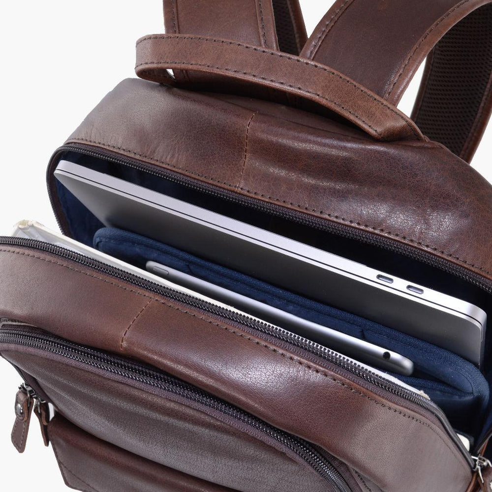 Rucsac din piele pentru bărbați Aeronautica Militare Vintage line AM355-MO - Capodagli 1937